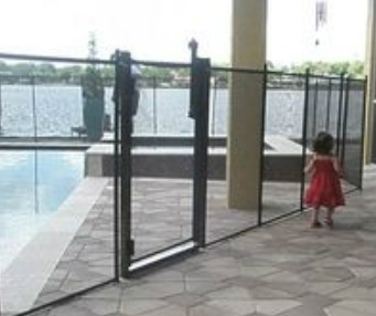 child being guarded by a swimming pool safety device in Oldsmar fl